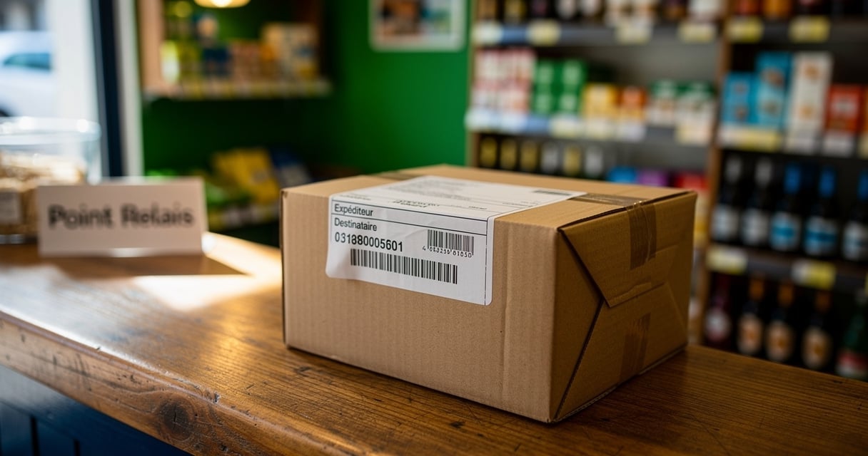 Colis dans un point relais Mondial Relay prêt à être récupéré
